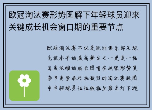 欧冠淘汰赛形势图解下年轻球员迎来关键成长机会窗口期的重要节点
